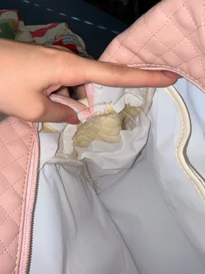 Vintage Pink quilted baby Jolie Paris duffel dipper bag thumbnail 9