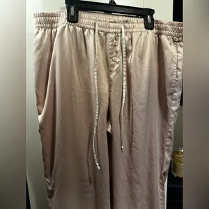 Abercrombie & Fitch Satin Sleep Pants- Blush thumbnail 3