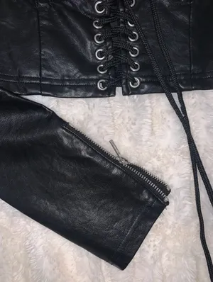 Dolls Kill Current Mood Leather Bustier Top thumbnail 4