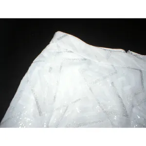 New NWT Womens Piperlime Collection White Silver Sequins Skirt S Small Party thumbnail 9