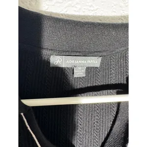Adrianna Papell Black Ribbed Knit Sleeveless Polo Top Size M thumbnail 2