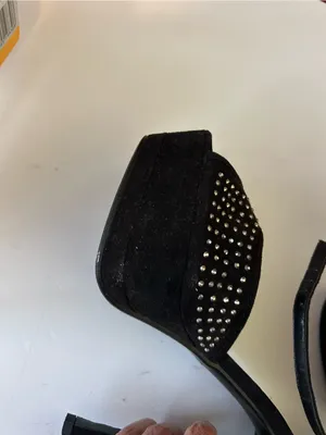 Forever 21 Black Studded Peep-Toe Ankle Tie Heels thumbnail 6