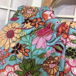 Vtg 2000s Vera Bradley Silk Quilted Floral Handbag Wooden Handles Pink Lining thumbnail 4
