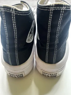 Converse Women’s Black and White Platform High Top Canvas Sneakers Size 8 thumbnail 7