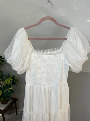 Baltic Born White Tulle Midi Tiered Dress Bridal Engagement thumbnail 5