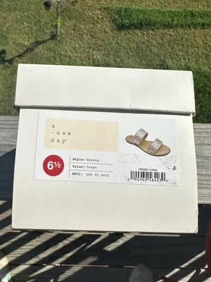 a new day Tan Slide Sandals with Silver Crystal Straps thumbnail 6