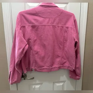 POL Barbie pink corduroy distressed jagged edge jacket size Medium thumbnail 3