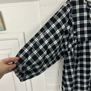 Day & Moon Red Dress Boutique Pinky Promise Black Plaid Dress Size L thumbnail 7