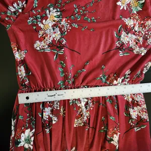 Zesica Long Sleeve Burgundy Floral Maxi Dress Size Large Wedding Guest Dress thumbnail 8