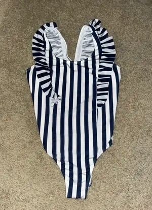 Striped One Piece Swimsuit thumbnail 1