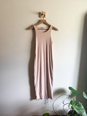 Good American Micro Rib Midi Dress Size M thumbnail 2