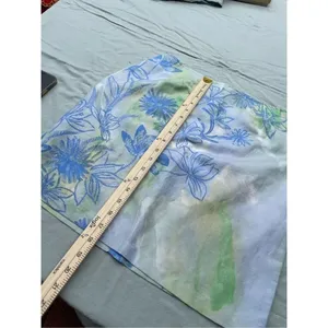 Tsunami size 8 silk linen tropical print skirt. Beach resort cruise ship. thumbnail 4