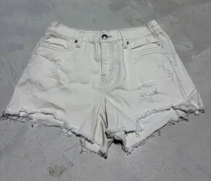 Aerie cream Distressed Denim Shorts XS thumbnail 1