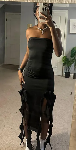 Black Ruffle Dress thumbnail 1