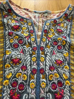 Soft Surroundings Fifi Bell Sleeve Embroidered Boho Top Sz L thumbnail 3