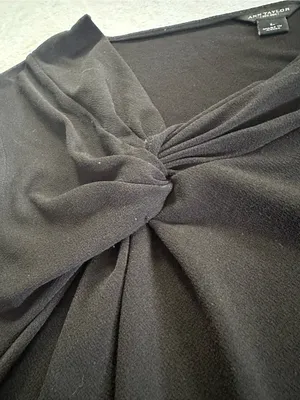 Ann Taylor Twist Knot Sleeveless Top in Black Size Large Ruched Sides thumbnail 6