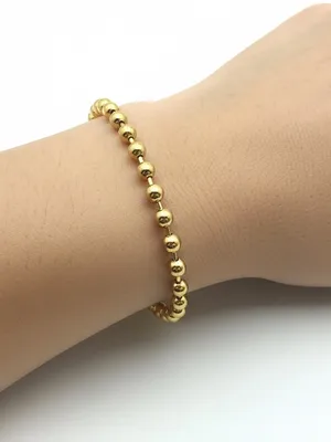 Plunder Gold Beaded Ball Link Bracelet - Women's Fashion Jewelry New Size 8 thumbnail 1