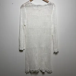 Tommy‎ Bahama Women Linen Cotton Swim Coverup Dress Crochet Fringe Beach Resort thumbnail 6