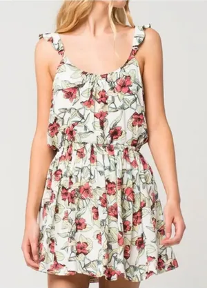 Free People Women's Dear You Floral Lilly Ruffle Strap Mini Dress Size Small‎ thumbnail 1