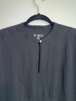 J. Crew Keyhole Neck Cap Sleeve Blouse Black Round Neck thumbnail 2