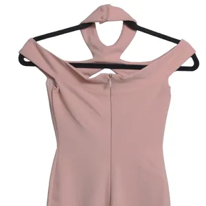 Nookie Hollywood Midi Dress Blush Pink Off the Shoulder Cutout Choker XS New thumbnail 7