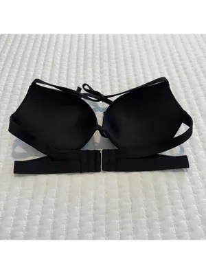 Victoria’s Secret Black Bikini Top Push-up Sz 38C Underwire Swim Padded thumbnail 6