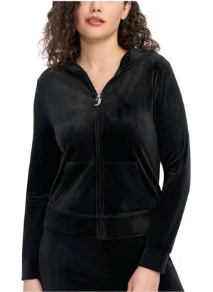 Juicy Couture Women's Velour Jacket Medium NWT Black Y2K Rhinestone thumbnail 1
