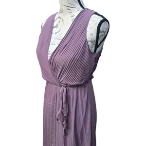 ASOS NWT Lavender Maxi Dress Pleated V Neck Sleeveless Tie‎ Waist Size 2 thumbnail 3