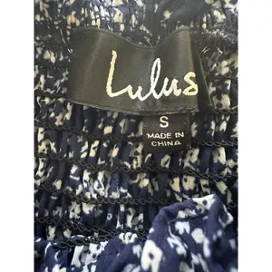 Lulus Blue White Floral Lightweight Flowy Womens Off Shoulder Maxi Dress Size Sm thumbnail 9