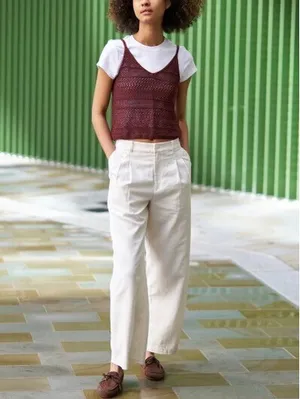 Uniqlo Crochet Knitted Camisole NWT Brown XL thumbnail 2