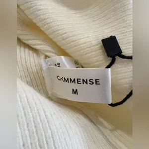 Commense Contrast Stitched Cable Knit Polo Sweater Off-White Size Medium NWT thumbnail 8