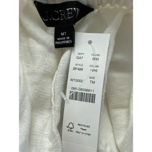 J.Crew Seaside White Linen Blend Pant‎ MED TALL NEW Nautical Beach Vacay thumbnail 8