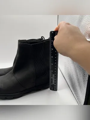 Sorel Joan of Arctic Wedge II Chelsea Boots Black Leather NL3320-010 Womens 6.5 thumbnail 2