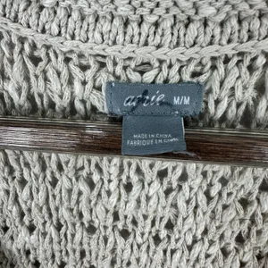 Aerie Crochet Knit Tank Top Womens Medium Beige Boho Racerback Scoop Neck Summer thumbnail 3