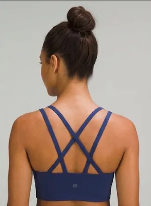 OFFLINE Aerie Real Me Hold Up Strappy Athletic Performance Sports Bra Navy M DD thumbnail 2