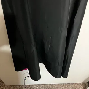 Tahari Black Vintage Y2K Square Neck Pink Hem Spaghetti Strap Midi Dress‎ thumbnail 5