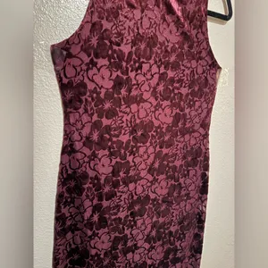 Vintage Carole Little Burgundy Velvet Burnout Maxi Dress | Y2K Sleeveless | 6 thumbnail 5