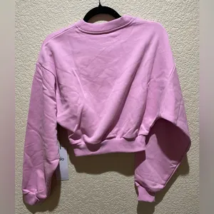 Alo NWT Cropped Accolade Crewneck Candy Heart Pink Size S thumbnail 7