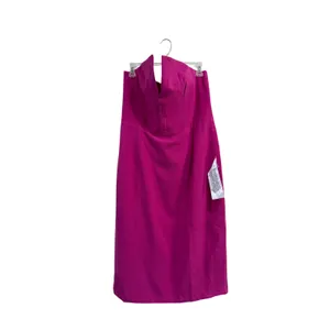 Dress The Population Perla Strapless V-Neck Midi Dress Bright Fuchsia XXL NWT thumbnail 4