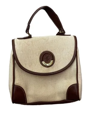 Linea Nuova canvas/leather top handle bag Satchel Woven Neutral thumbnail 1