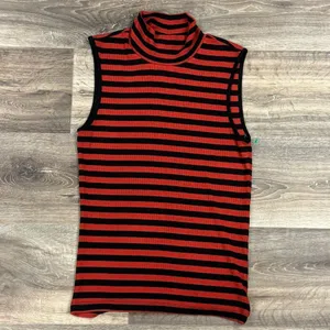 Sanctuary Essential Stripe Sleeveless Mock Neck Top Women’s Medium thumbnail 2