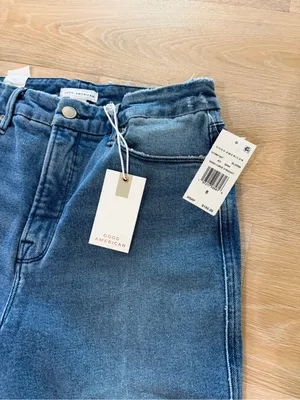 Good American Good Curve Straight Blue Jean 8/29 NWT $155 thumbnail 4