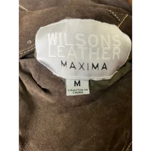 Vintage Y2K Brown Leather PatchWork Moto‎ Vest Grunge Boho Cozy Layered Jacket M thumbnail 5