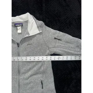 Patagonia Women's Light Gray Cable Jacket Full Zip Size Medium thumbnail 5