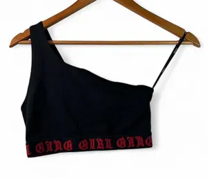 Gothic Grunge Halter Nu Metal Biker Streetwear Bralette "GIRL GANG" Whimsigoth S thumbnail 1