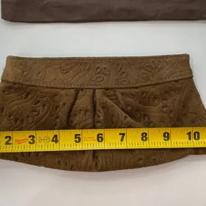 Lauren Merkin Brown Suede Leather Cutout Design Clutch w/Dustbag thumbnail 6