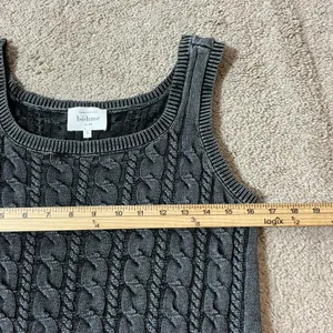 Böhme Gray Cable Knit Sweater Vest Sleeveless‎ Cotton Distressed MWT4099 S thumbnail 3