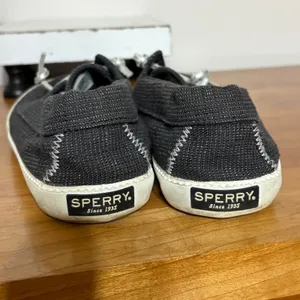 Sperry Crest Vibe Black Sparkle Boat Shoes Womens 8.5 STS87647 Metallic Sneakers thumbnail 5