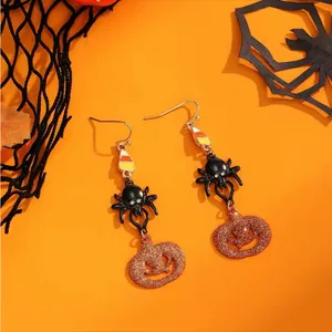 Halloween Decoration Pumpkin Dark‎ Spider Design Dangle Earrings Zinc Alloy Faux thumbnail 6