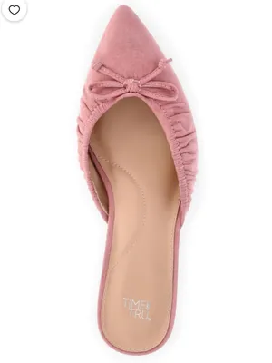 Women's Pink Suede Pointed-Toe Kitten Heel Mules thumbnail 4
